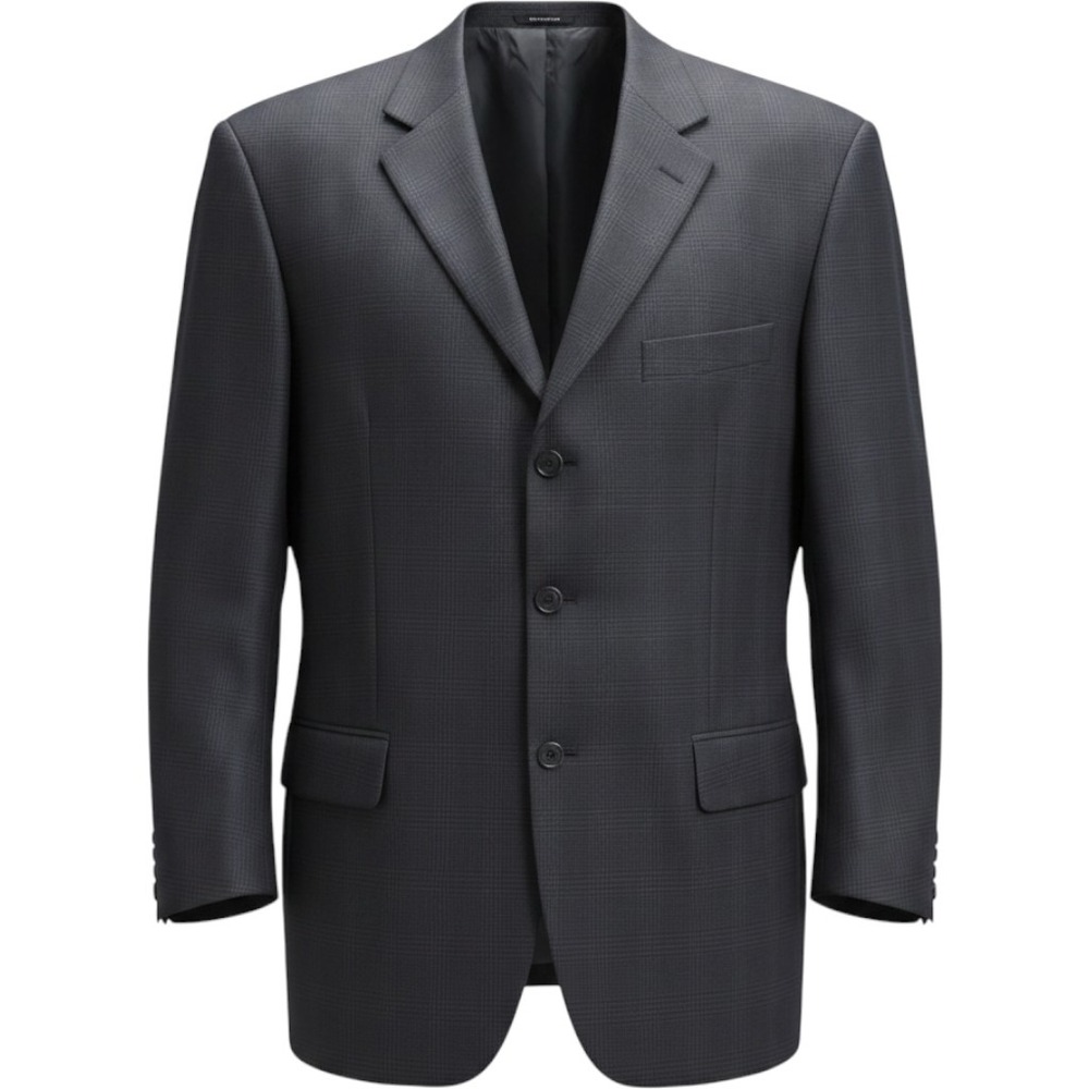 Linea Uomo Sport Coat Men 56R Black Glen Plaid 3 Button Blazer Jacket NWT